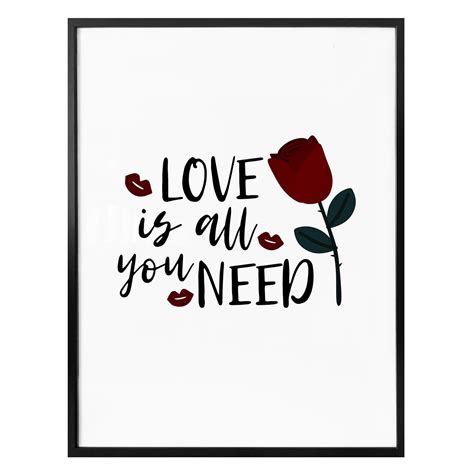 Poster Love Is All You Need Wall Artde