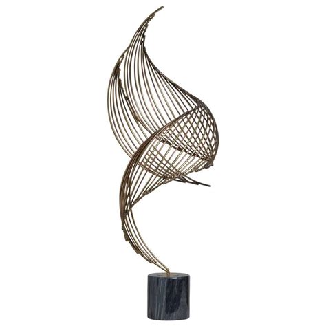 Large Swirl Metal Table Sculpture By Curtis Jere 1988 At 1stdibs