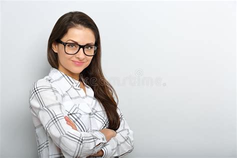Beautiful Smiling Positive Successful Business Woman In Glasses Stock Image Image Of