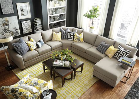 To add definition to a living space without blocking eyelines, swap out one sofa with a daybed for a super luxe look. HGTV HOME Design Studio CU.2 U Shaped Sectional by Bassett Furniture - Contemporary - Living ...