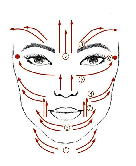 Diagram Showing A Facial Massage Routine That You Can Easily Do Yourself Facial Massage