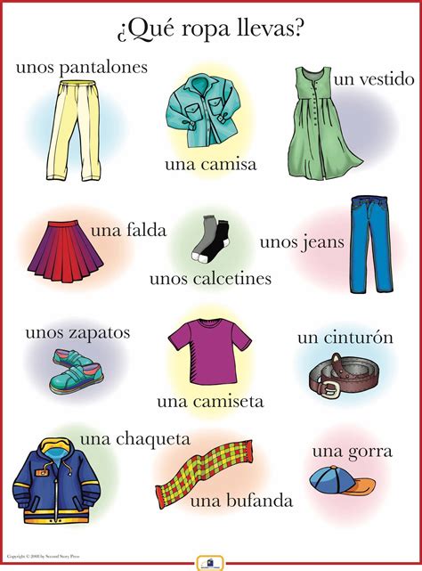 Spanish Clothing Poster Teaching French Learning Spanish Spanish Clothing