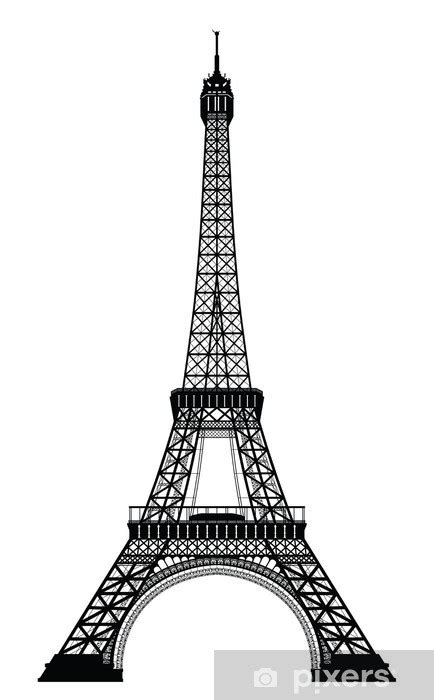 Wall Mural Eiffel Tower Black Silhouette Vector Illustration Pixers Hk