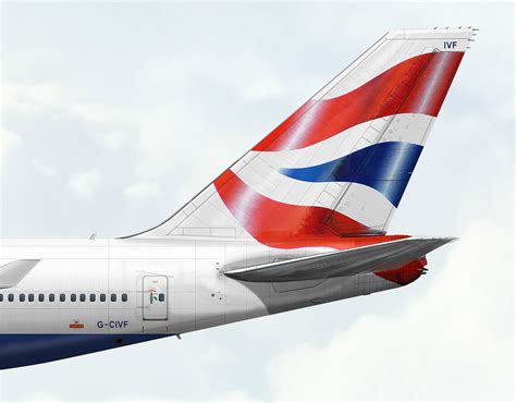 British Airways Boeing 747 Tail Detail British Airways Aircraft Art