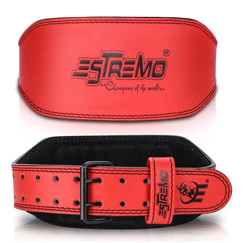 Estremo Fitness Estremo Weightlifting Belt Genuine Leather 6 Inches