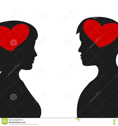 Silhouettes Of Man And Woman Stock Illustration Illustration Of