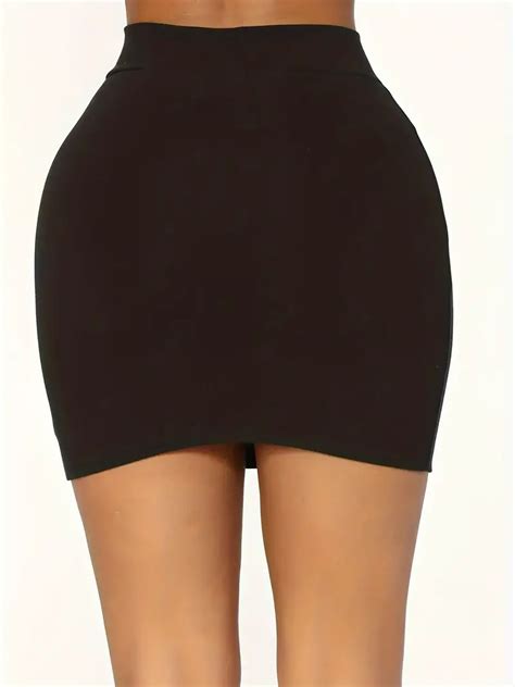 high waist bodycon mini skirt sexy solid casual summer skirt women s clothing temu