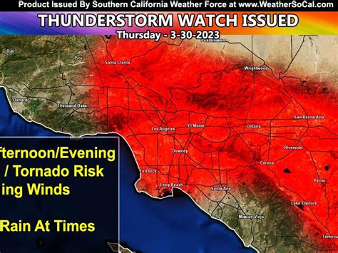 Thunderstorm Watch Issued For Los Angeles County To The Inland Empire