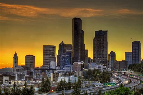 Seattle Washington Downtown Skyline At Sunset By David Gn 500px