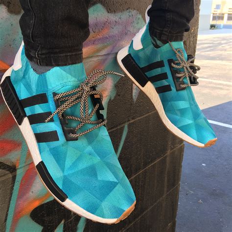 Custom Painted Monochromatic Adidas Nmd Sneakers B Street Shoes