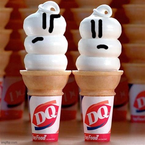 The Two Dq Ice Cream Cones Are Just Questioning About The Post Above