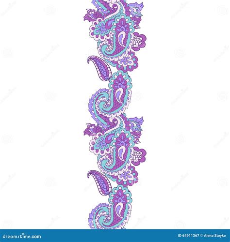 Abstract Seamless Paisley Border Stock Vector Illustration Of Graphic
