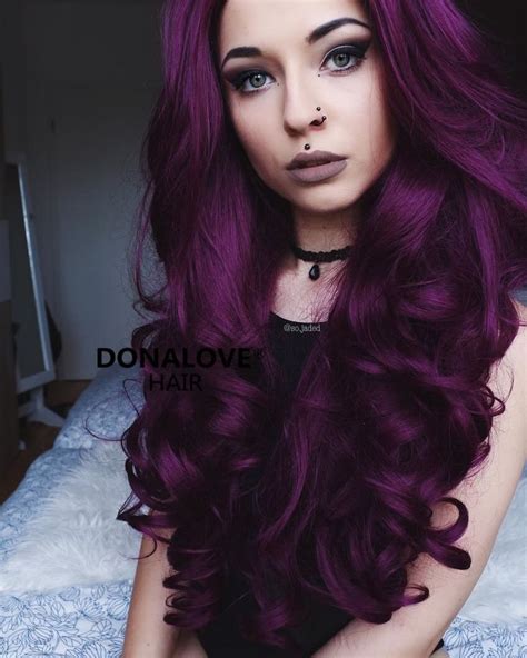 Dark Purple Wavy Waist Length Wig 335 Dark Purple Wavy Waist Length