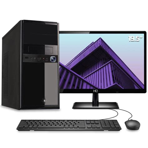 Computador Desktop Completo Com Monitor 195 Hdmi Intel Core I3 8gb Hd