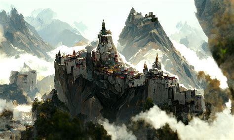 Artstation Concept Art On A Mountain City