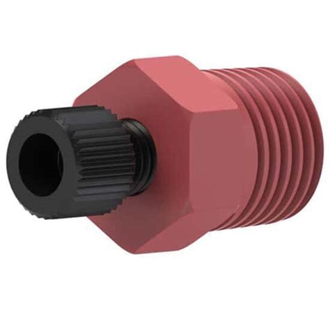 Idex Threaded Adapter With Fitting Red Peek 116 Id 14 28 Flat