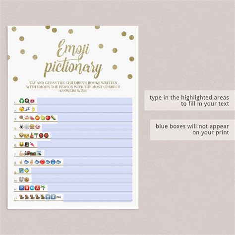 Emoji Pictionary Baby Shower Game For Zoom Printable