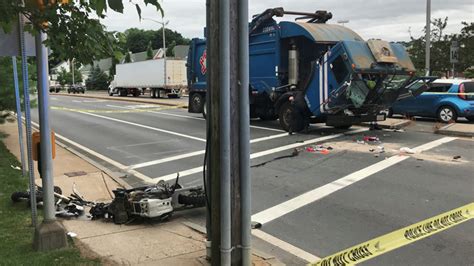 Motorbike Operator Seriously Injured In Crash Involving Garbage Truck