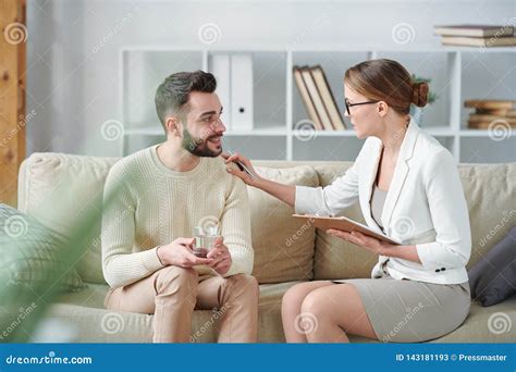 Counselor Comforting Patient Stock Image Image Of Interacting