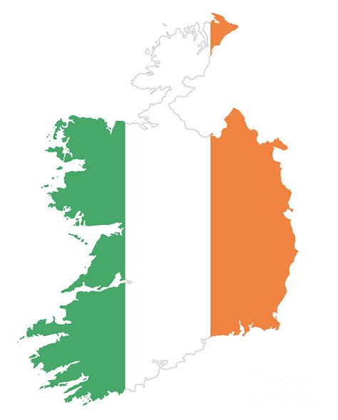Republic Of Ireland Flag In Country Silhouette Digital Art By Peter