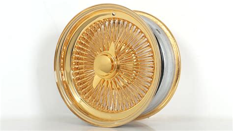 14x7 La Wire Wheels Standard 100 Spoke Straight Lace American Gold