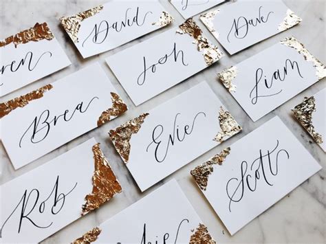 These Gold Leaf Place Cards Are Exquisite Emmaline Bride Wedding Blog