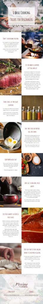 8 basic cooking tricks for beginners red infographics