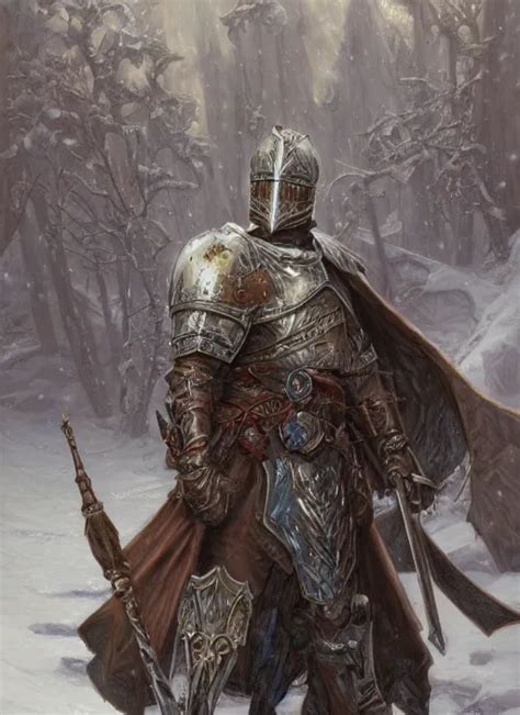 Winter Knight As A Fantasy Dandd Character Portrait Art Stable