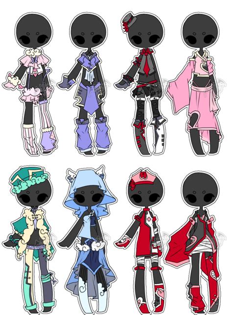 Adopted Outfit Batch 01 By Deviladopts On Deviantart Drawing