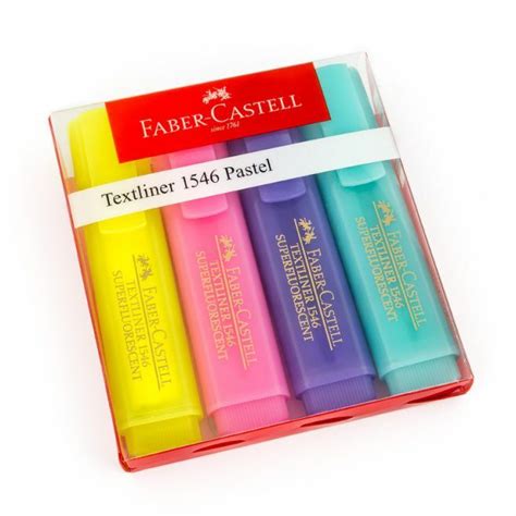 Faber Castell Highlighters Pastel Coloured Pack Of 4 Only €342