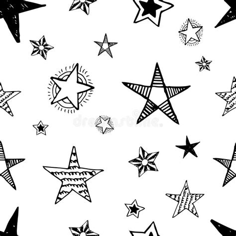 Seamless Doodle Hand Drawn Stars Stock Vector Illustration Of Dream
