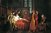 Charles VIII visiting dying Gian Galeazzo Sforza in Pavia Castle