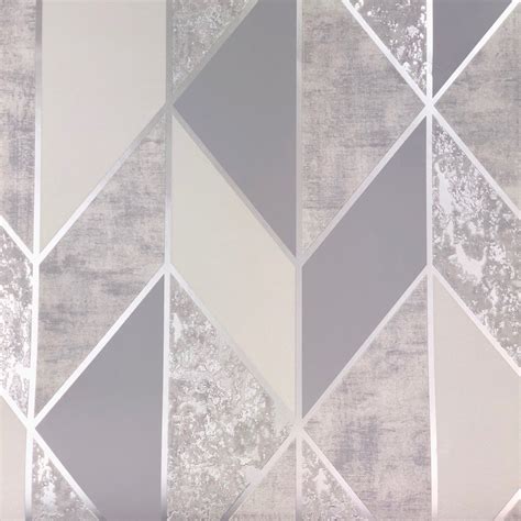 Superfresco Milan Geo Silver Wallpaper 106405