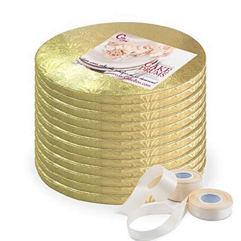 Getuscart Cake Drums Round 10 Inches Gold 12 Pack Sturdy 12