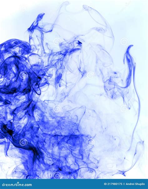 Blue Smoke On A White Background Stock Image Image Of Smooth Fire