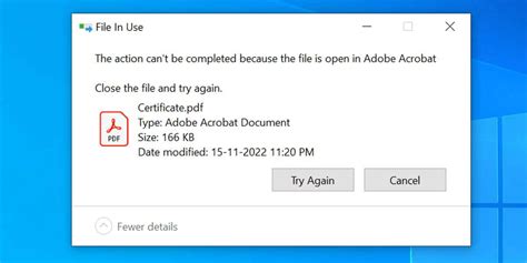 How To Fix The The Action Cannot Be Completed Because The File Is Open