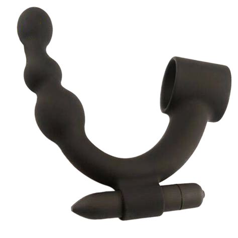 Male Vibrating Prostate Massage Anal Beads With Penis Ring Clock