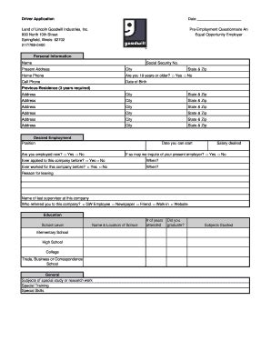 This form is the final step in the online application process. Drivers Employment Application Forms - Fill Online ...