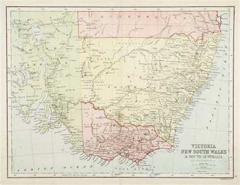 Victoria New South Wales And South Australia Antique Print Map Room