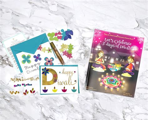 Diwali DIY Card Kit, Cultural Book, Hindu Festival, Kids Diwali
