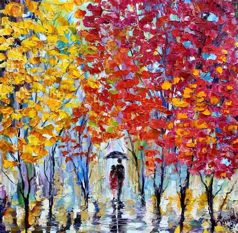 Karen Tarlton Original Oil Painting Colors Of Autumn Rain By Karen Tarlton