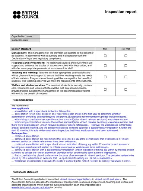 It comes in microsoft office format, is ready to be tailored to your personal needs. Inspection Report Template Complete 2012.Doc | English As ...
