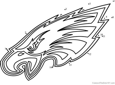 This color book was added on 2016 10 13 in nfl coloring page and was printed 1142 times by kids and adults. Philadelphia Eagles Logo Dot To Dot | Football coloring ...