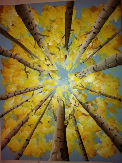 Fall Craft Birch Trees Perspective Using Acrylic Paint Perspective