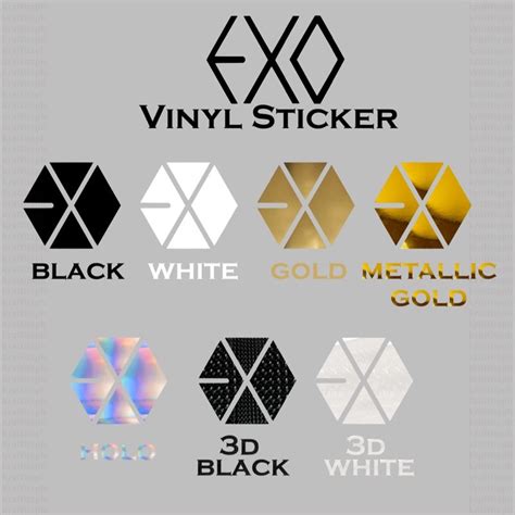 Kraftitaph Exo Logo Vinyl Stickers Kpop Exol Waterproof Holographic