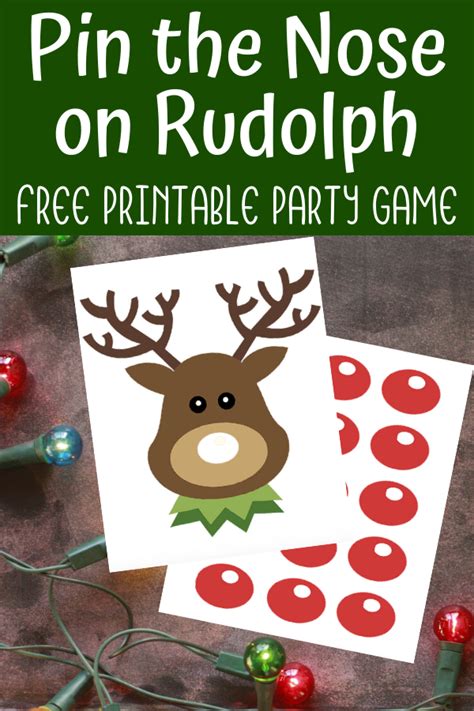 Pin The Nose On Rudolph Printable Christmas Party Game