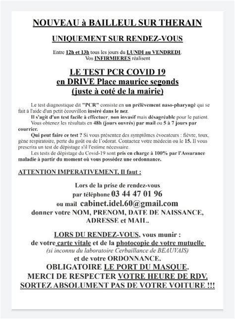 Virüsün kendisini (viral ribonükleik asit rna) tespit eden pcr testi̇. TEST PCR COVID-19 en drive - Mairie de Hermes - Site ...