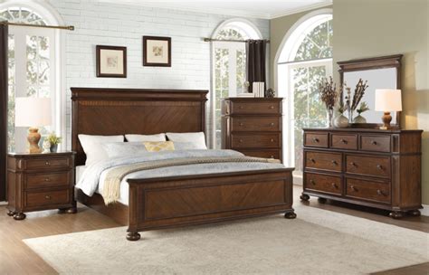 Homelegance Langsat 4pc Panel Bedroom Set In Brown