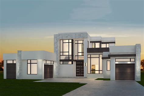 Plan 86078bw Stunning 4 Bedroom Contemporary House Plan With Outdoor