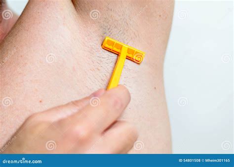 Man Shaving Under His Armpit Stock Photo Image Of Stubble